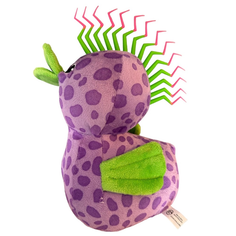 A&A Global Plush 10” Stuffed Animal Toy Punk Spiked Mohawk Duck 2013 Purple Pink